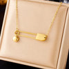 Load image into Gallery viewer, Gold Stainless Steel Paperclip Ball Pendant Necklace