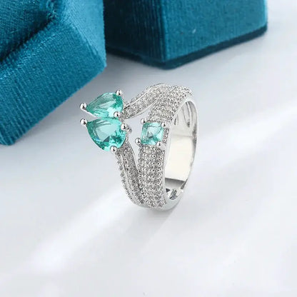 Paraiba Cascade Double-Layer Ring – detail view 4