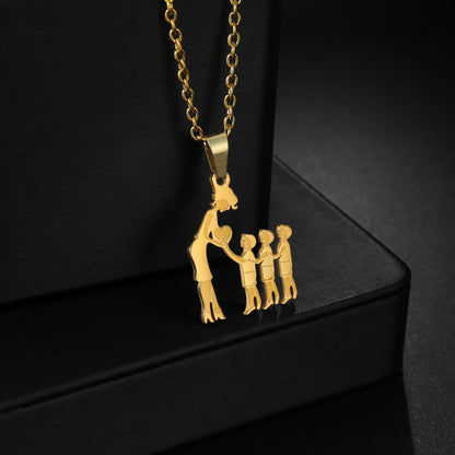 Family Necklaces with Mama Pendants - Stainless Steel Jewelry for Mother's Day & Birthdays