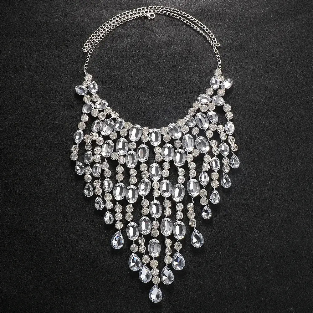 Cascading Crystal Fringe Choker – detail view 6