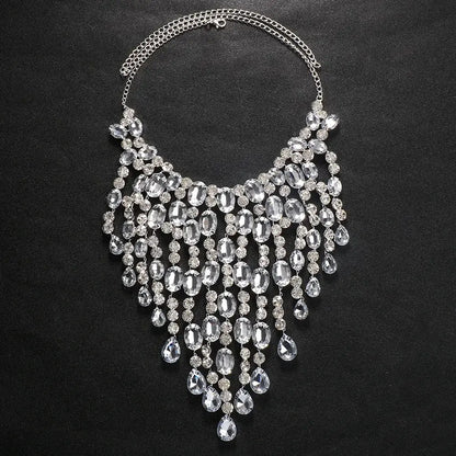 Cascading Crystal Fringe Choker – detail view 6