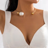 Load image into Gallery viewer, Elegant Gothic Style Big White Faux Pearl Choker Necklace