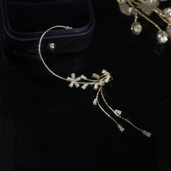 Zircon Butterfly Clip-On Ear Cuffs with Cubic Zirconia