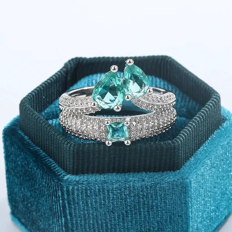 Paraiba Cascade Double-Layer Ring – detail view 2
