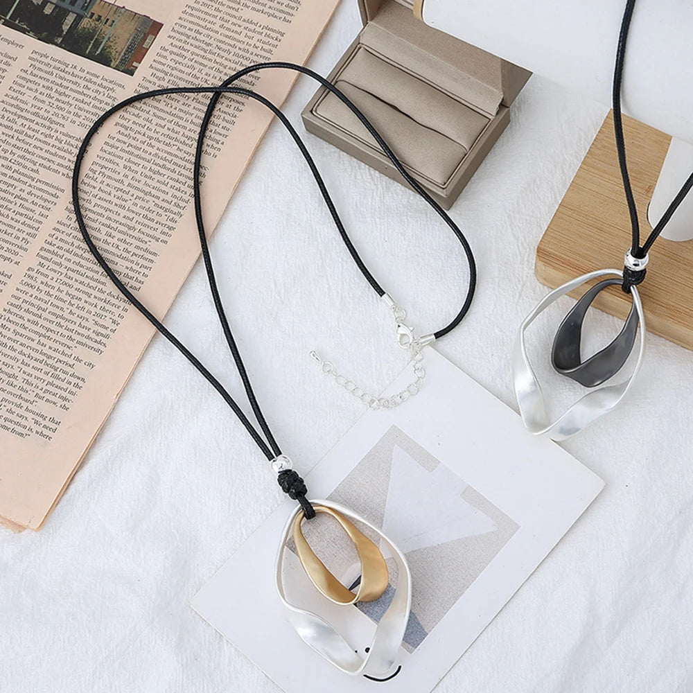 Chunky Long cord Pendant Necklace