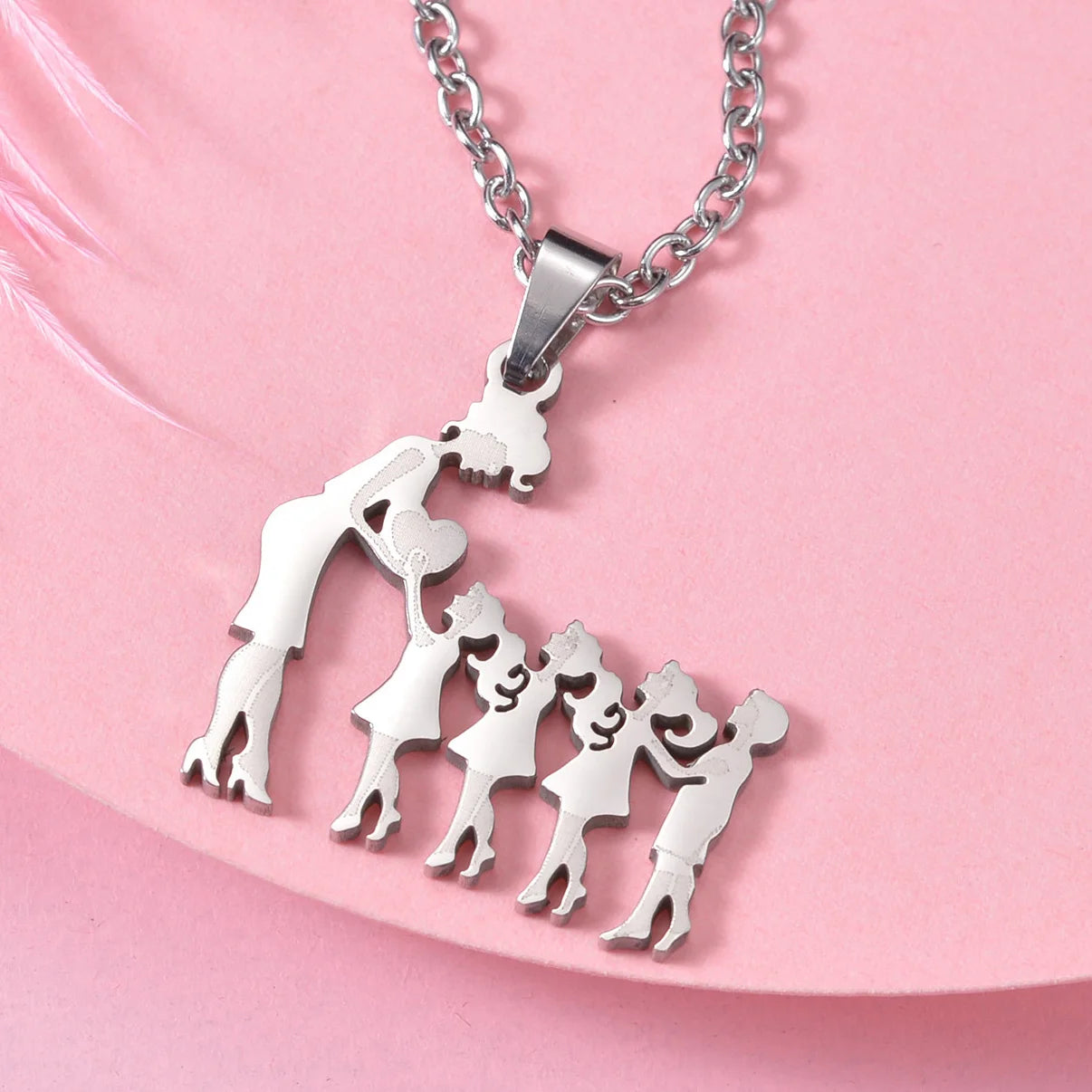 Family Necklaces with Mama Pendants - Stainless Steel Jewelry for Mother's Day & Birthdays