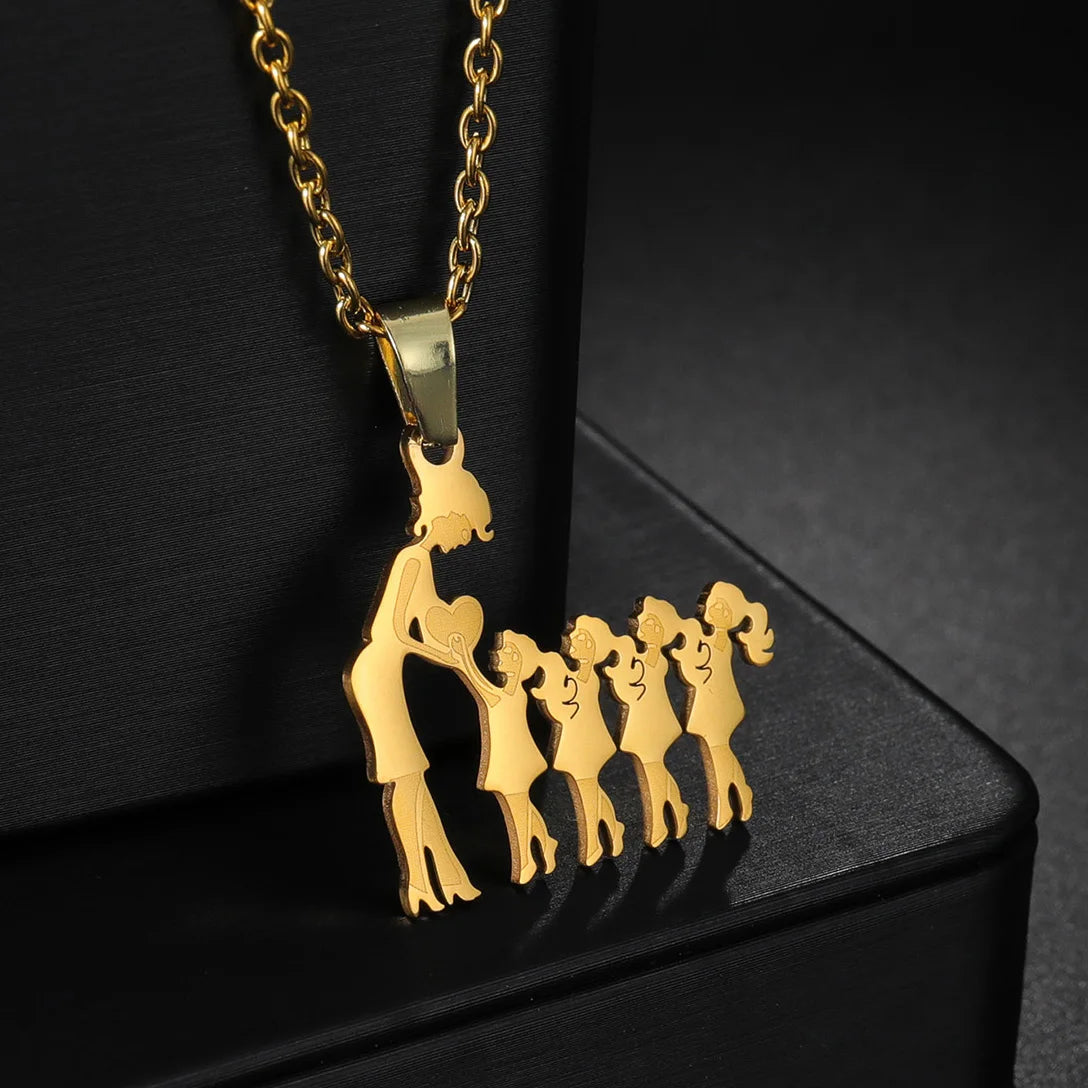 Family Necklaces with Mama Pendants - Stainless Steel Jewelry for Mother's Day & Birthdays