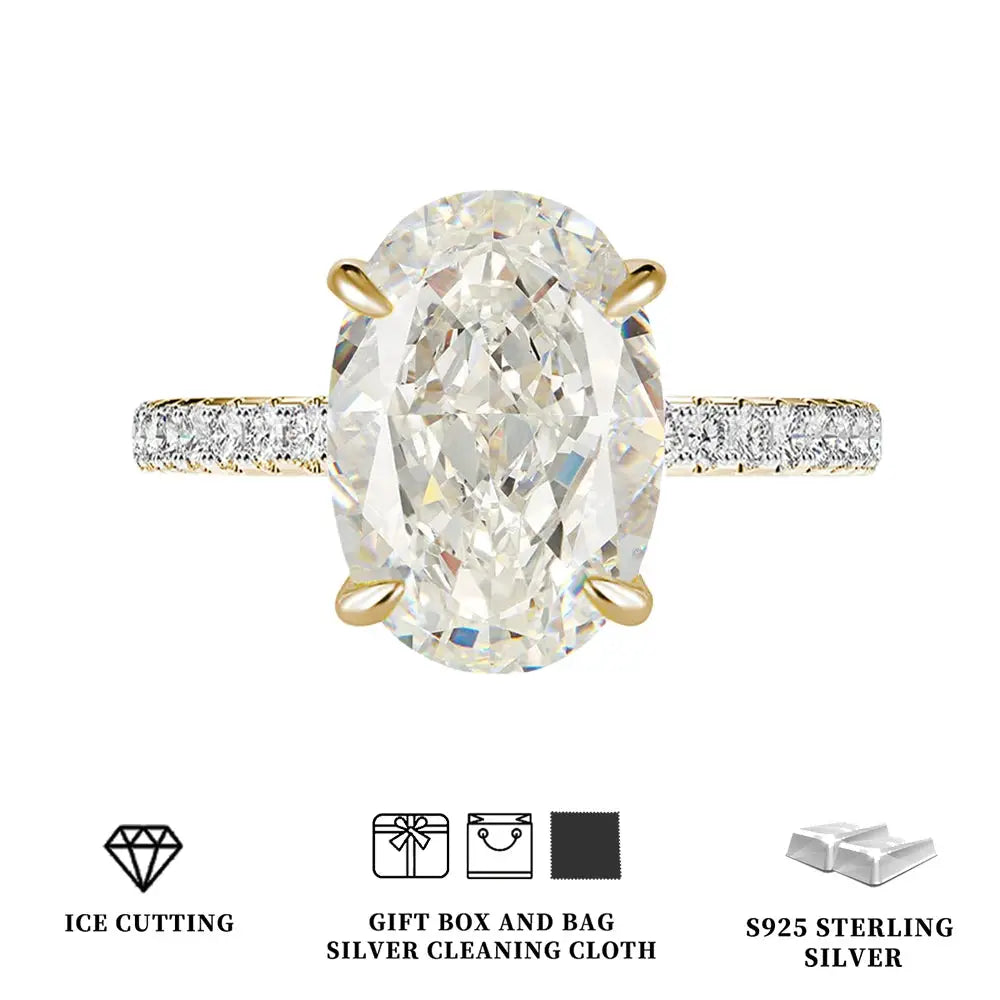 Celestia Oval Zircon Statement Ring – detail view 32