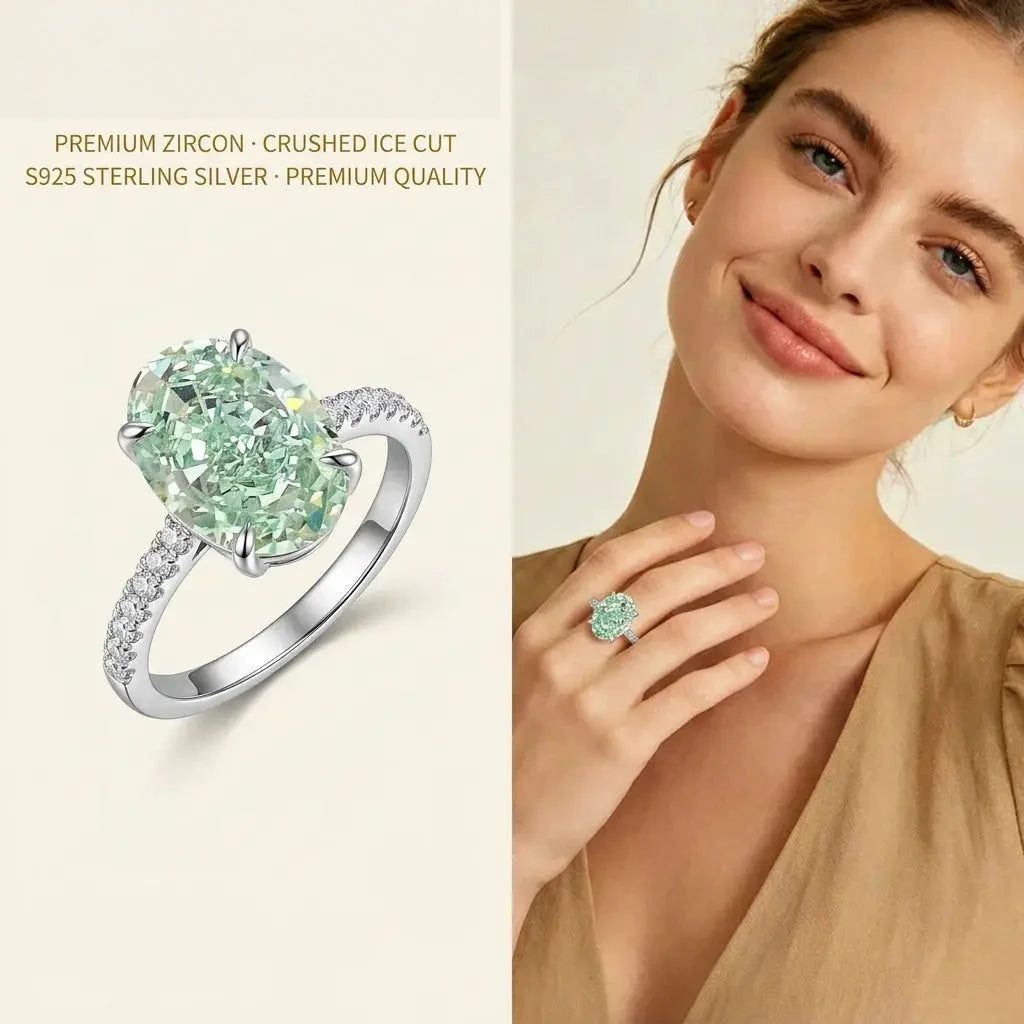 Celestia Oval Zircon Statement Ring – detail view 25