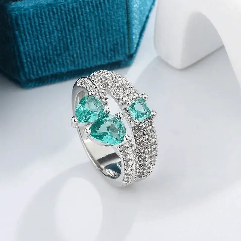 Paraiba Cascade Double-Layer Ring – detail view 3