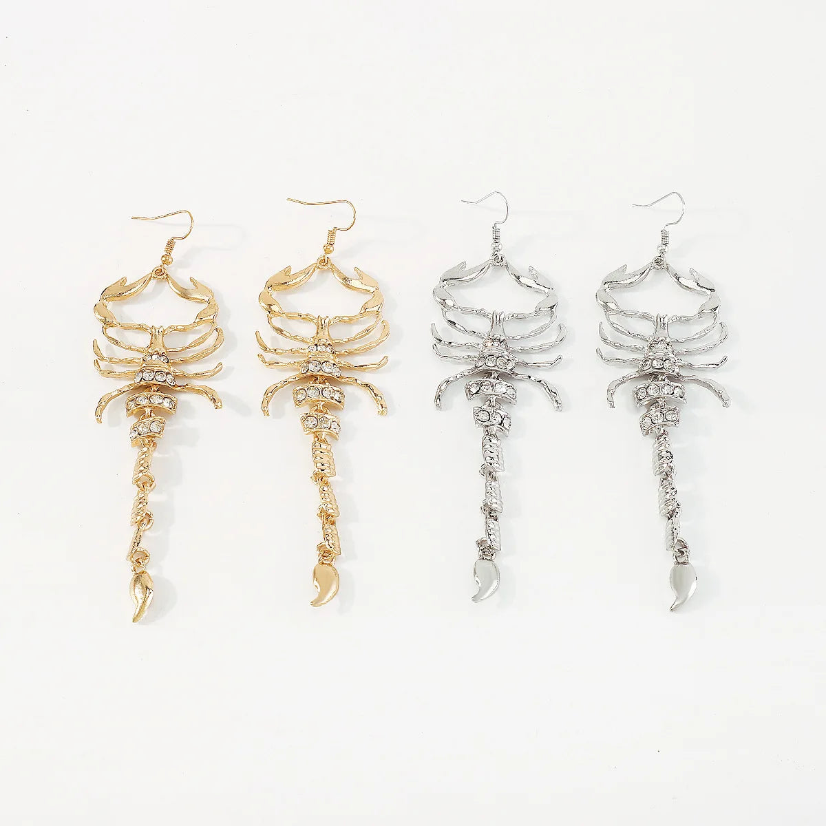 Scorpion Rhinestone Pendant Drop Earrings