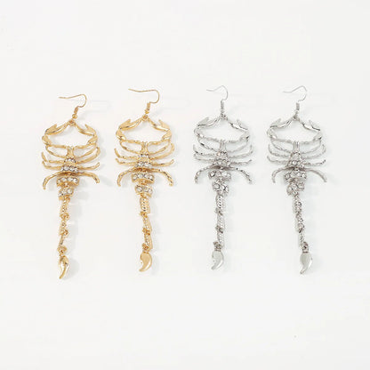 Scorpion Rhinestone Pendant Drop Earrings