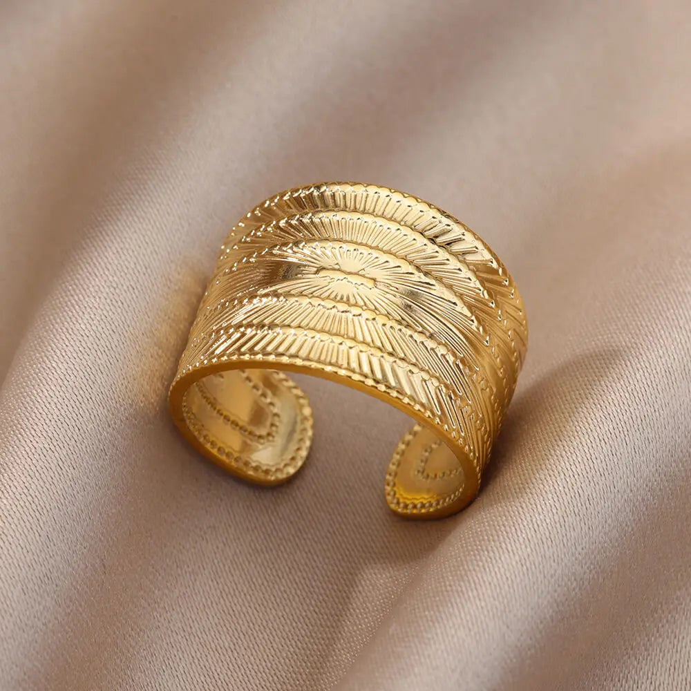 Unique Minimalist Gold Stainless Steel Rings