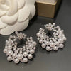 Load image into Gallery viewer, Luxurious Irregular Circle Imitation Pearl Crystal Stud Earrings