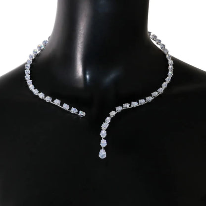 Zircon Water Drop Choker Necklace with Pendant