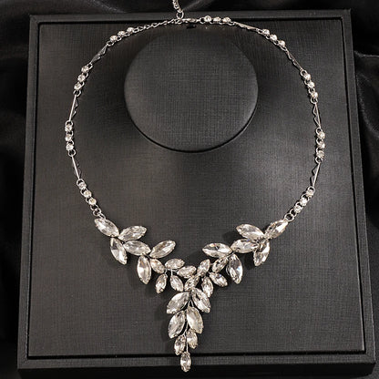 Elegant Handmade Rhinestone Bridal Jewelry Set in Gold/Silver