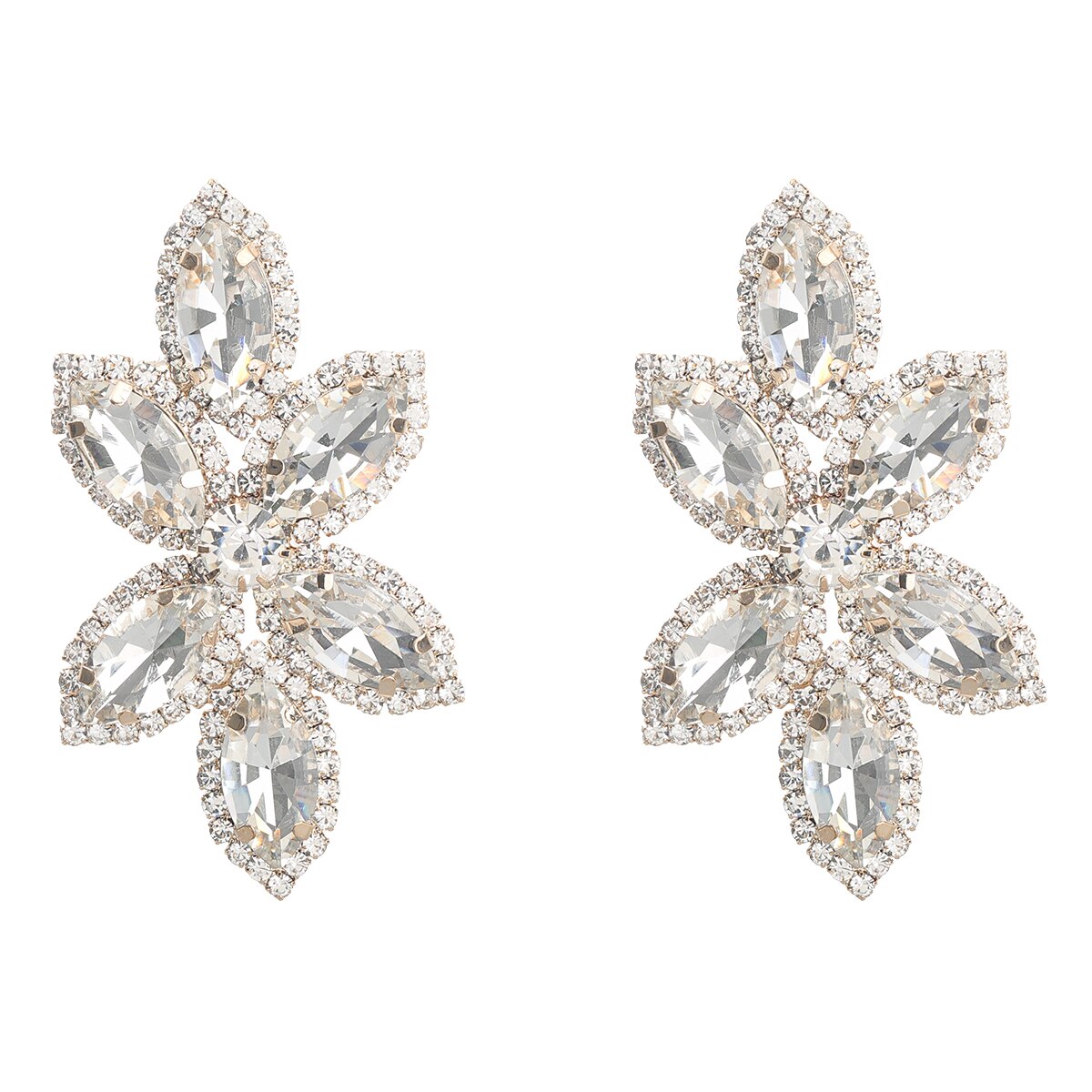 stunning crystal flower shaped earrings