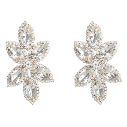 stunning crystal flower shaped earrings