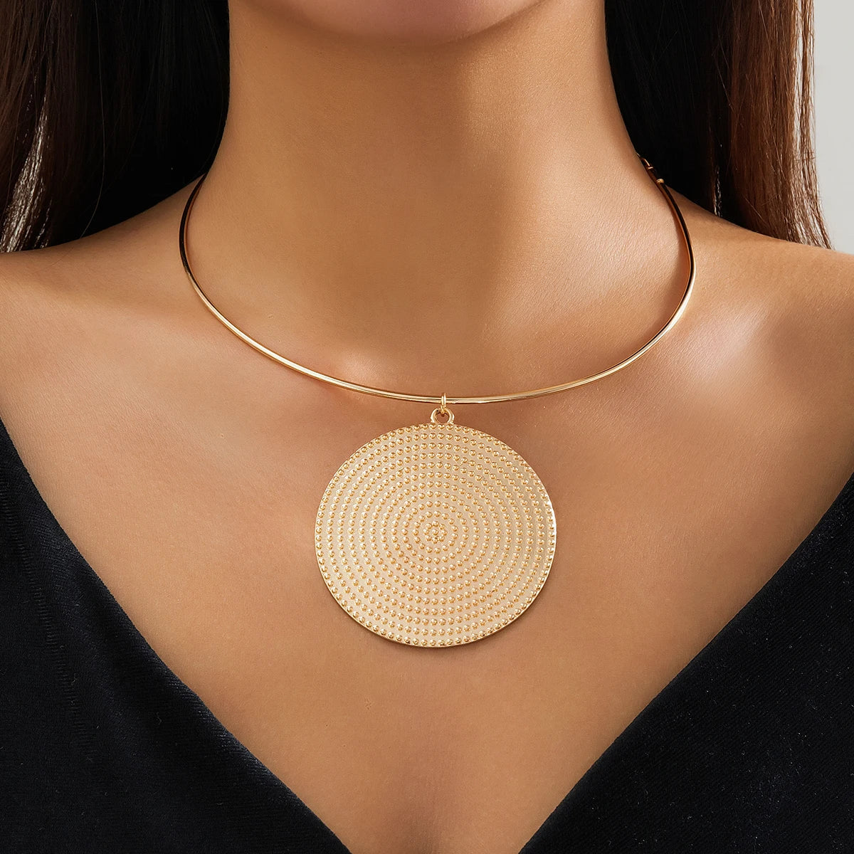 Geometric Minimalist Statement Choker Collar Necklace