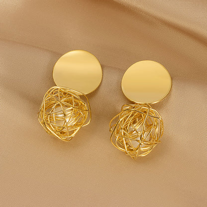 Geometric Statement Earrings with Korean-inspired Design