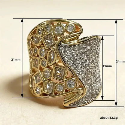Celeste Two-Tone Pavé Statement Ring – detail view 2