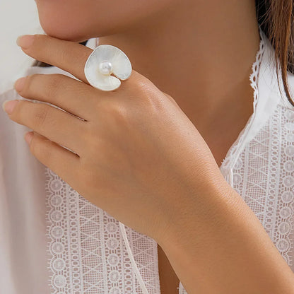 Irregular Chunky Big Geometric Gold Silver Color Rings