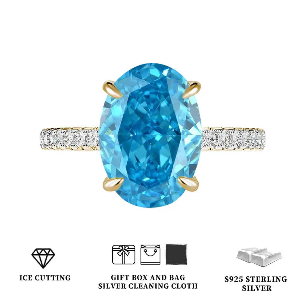 Celestia Oval Zircon Statement Ring – detail view 29
