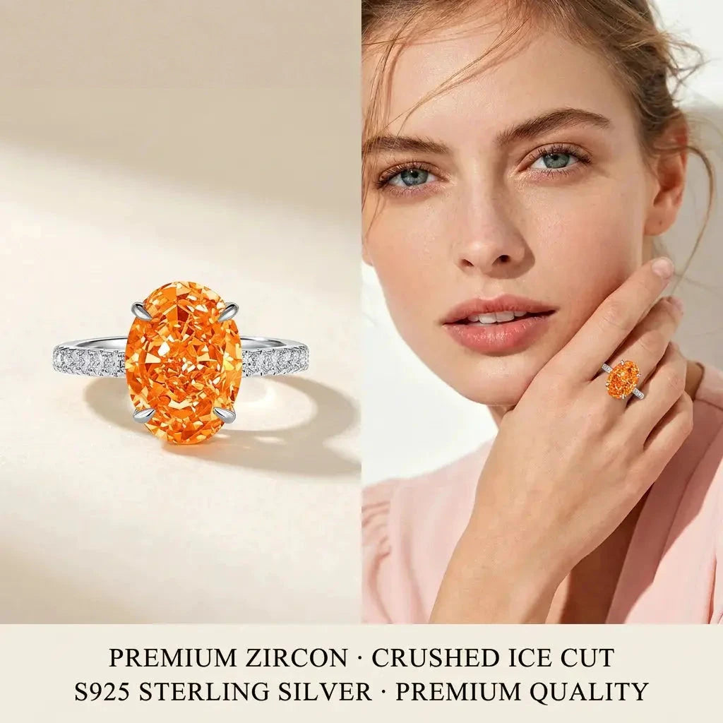 Celestia Oval Zircon Statement Ring – detail view 24
