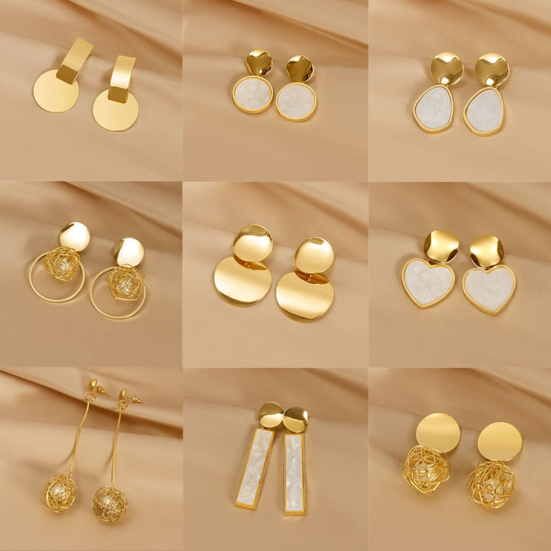 Geometric Statement Earrings with Korean-inspired Design