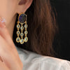 Load image into Gallery viewer, Exquisite Purple Crystal Tassel Earrings