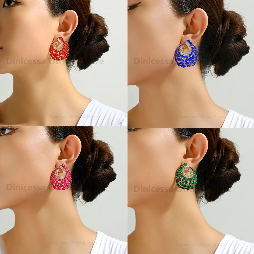 Exquisite Rhinestone Stud Earrings for Fashionable Luxury