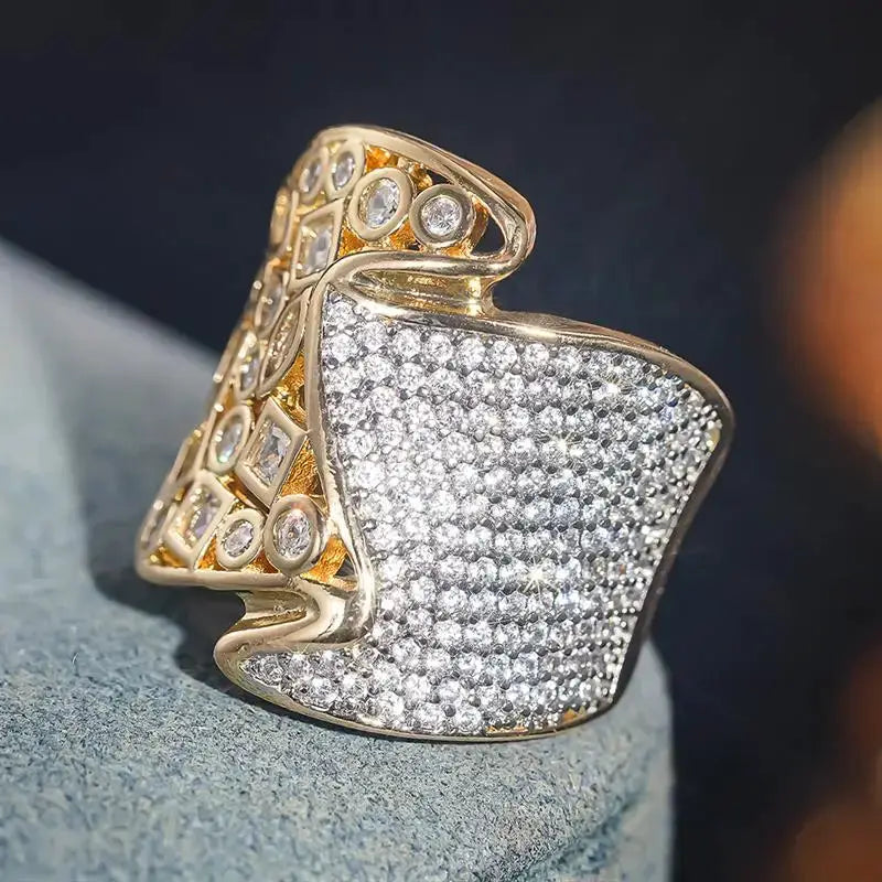 Celeste Two-Tone Pavé Statement Ring – detail view 5