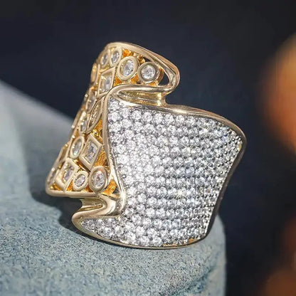 Celeste Two-Tone Pavé Statement Ring – detail view 5