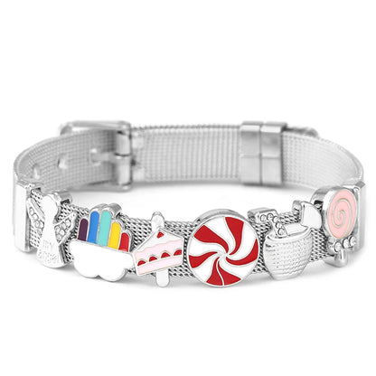 Crystal mom Camera Hollow Love Beads Charm Bracelets Bangle