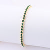 Load image into Gallery viewer, Adjustable Green Cubic Zirconia Tennis Bracelet in 18K Gold Plating