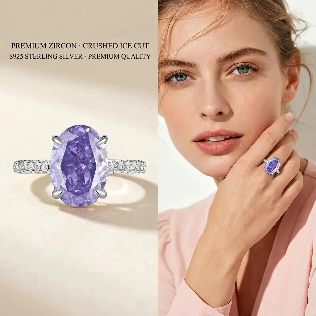 Celestia Oval Zircon Statement Ring – detail view 31