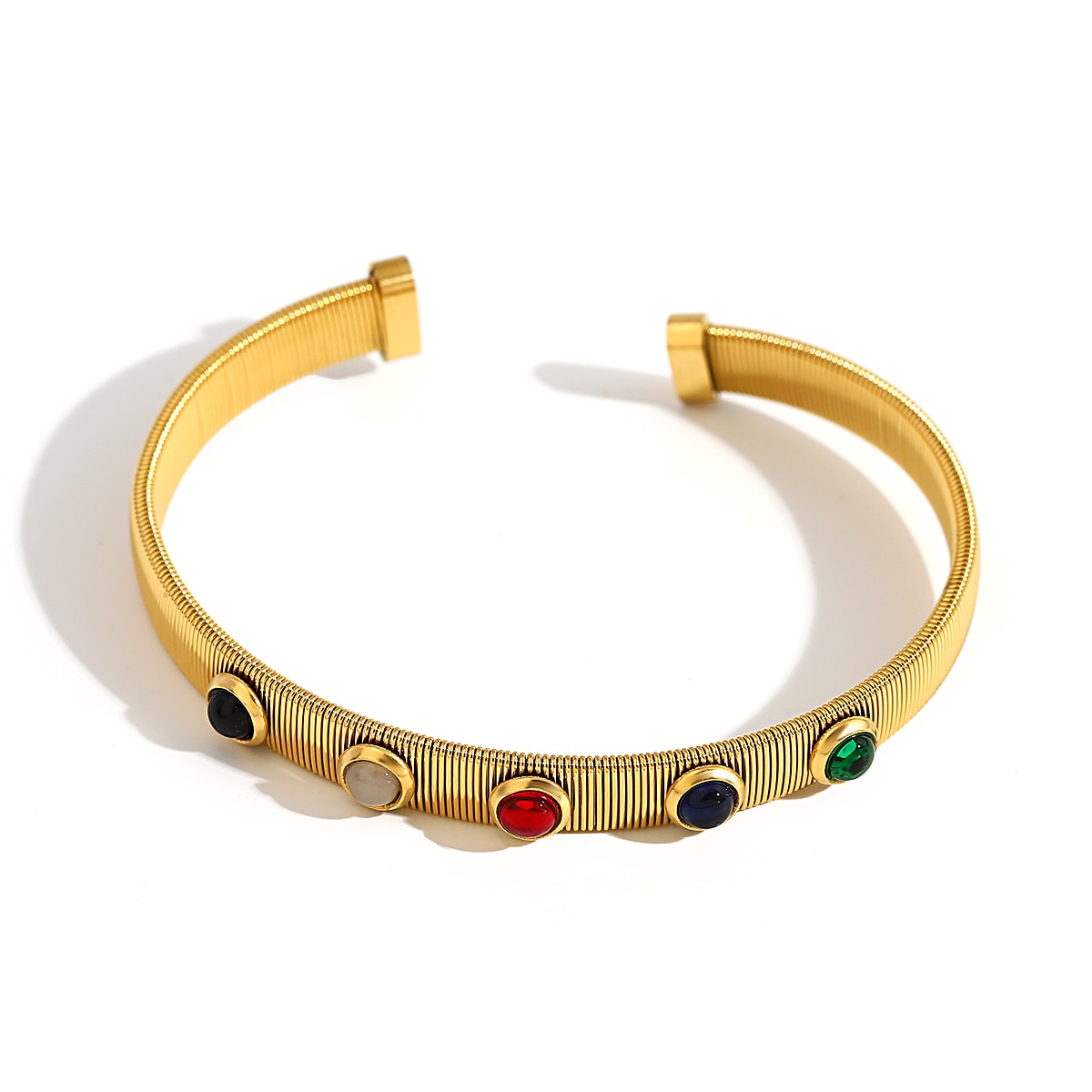 Chic Gold-Plated Stainless Steel Bangle Bracelet