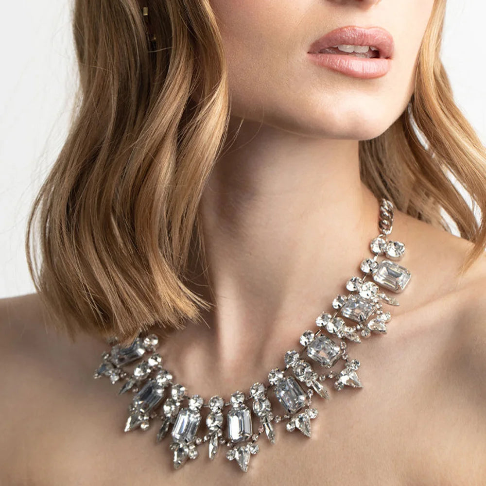 Dazzling Rhinestone Statement Necklace