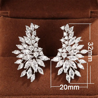 Marquise Vine Cubic Zirconia Ear Climbers – detail view 6