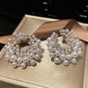 Load image into Gallery viewer, Luxurious Irregular Circle Imitation Pearl Crystal Stud Earrings