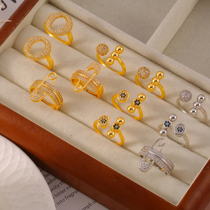 Waterproof Zircon Hollow Open Rings