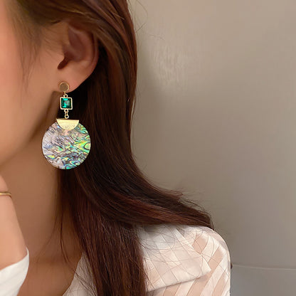 Vintage-Inspired Abalone Shell Drop Earrings