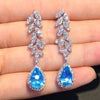 Luxurious Blue Gemstone Drop Earrings