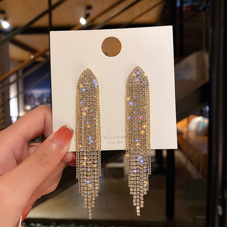 exquisite crystal dangle earrings