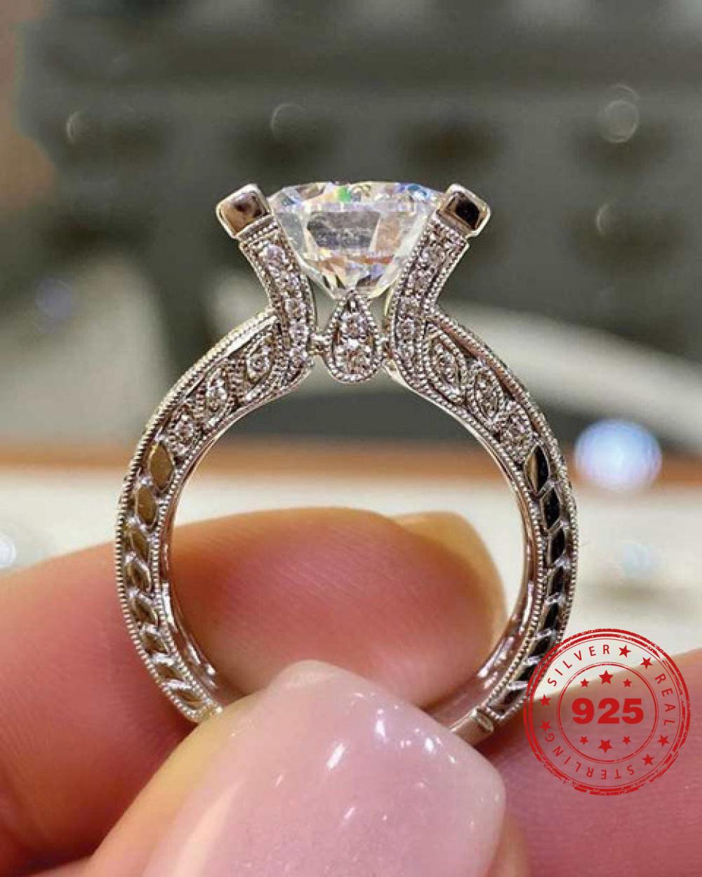 925 Sterling Silver Classic Cushion Square Zirconia Ring