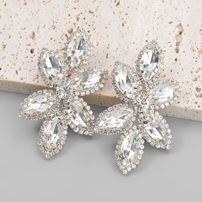 stunning crystal flower shaped earrings