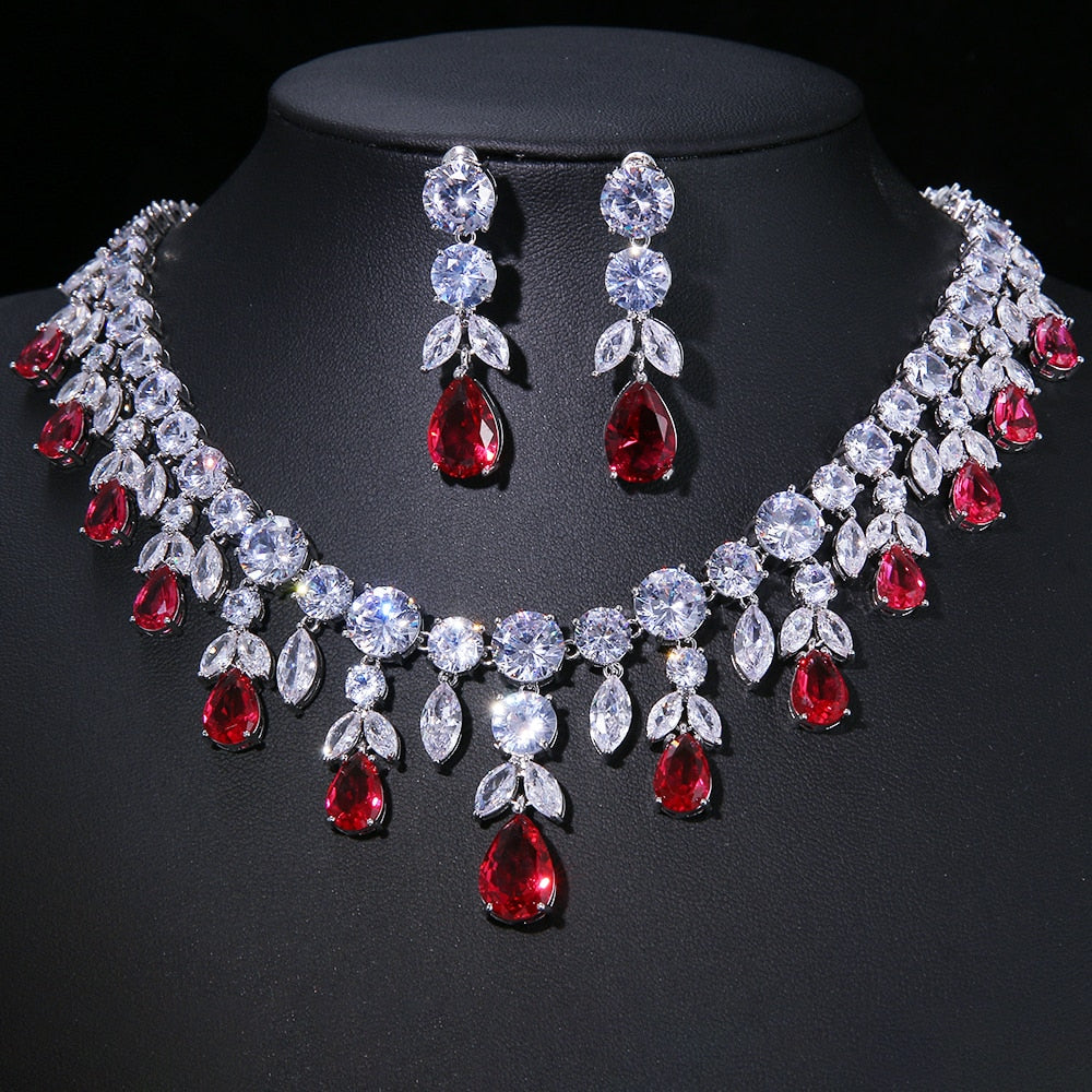 Elegant Cubic Zirconia Geometric Jewelry Set
 
 Enhance your ensemble with our stunning Cubic Zirconia Wedding Necklace Earrings Jewelry Set. This trendy set features:
 
 Exquisite geometric design
 Perfect foGlam DuchessGlam DuchessElegant Cubic Zirconia Geometric Jewelry Set