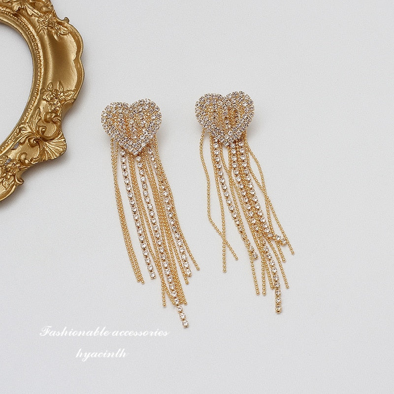 exquisite crystal dangle earrings