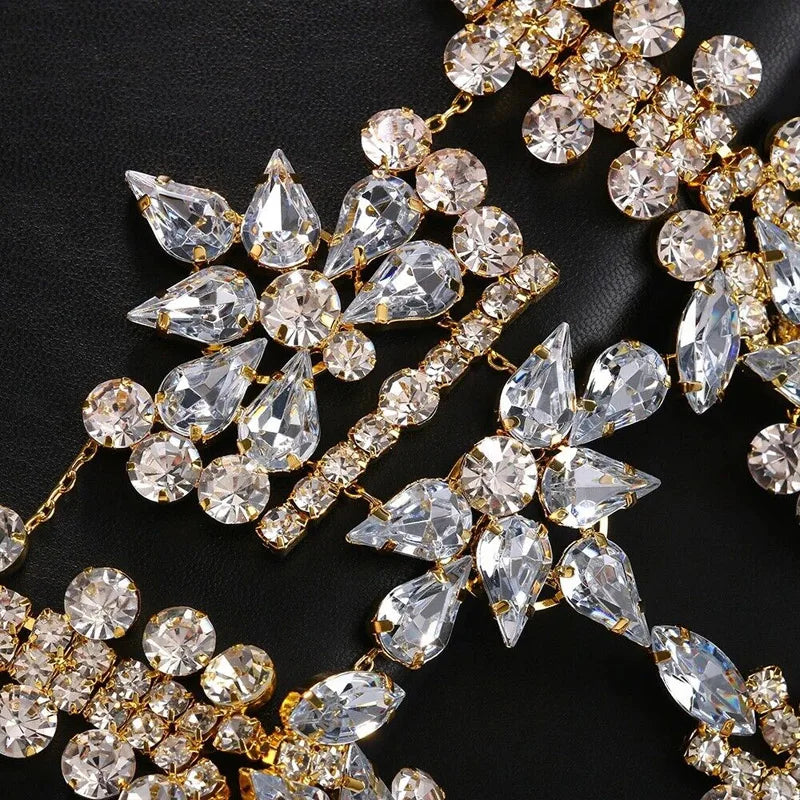 Sparkling Rhinestone Bra Chain Glitter Jewelry Crystal Body Chain Bralette