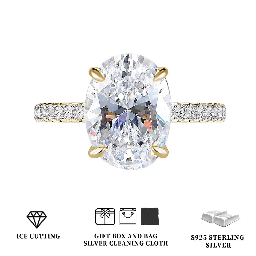 Celestia Oval Zircon Statement Ring – detail view 9